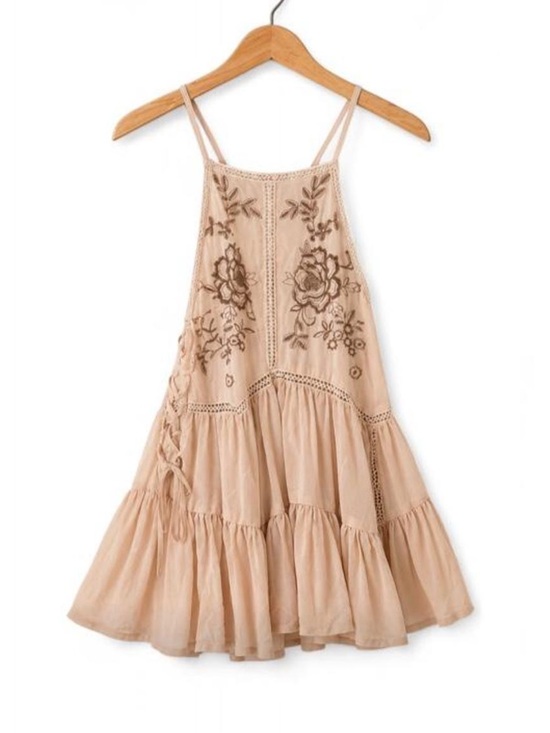 Taylor & Sage Tops - Flowy Boho Embroidered Sleeveless Babydoll Blouse Top Blush Pink Floral Lace S